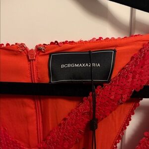 BCBGMaxAzria Vibrant Red Sequin Dress